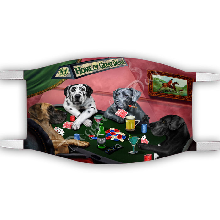 Home of Great Dane Dogs Playing Poker Face Mask FM49797