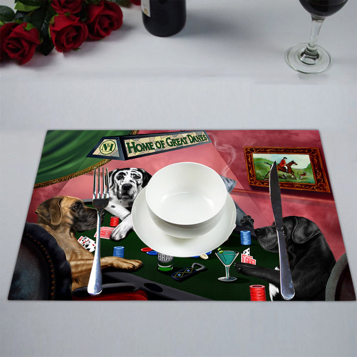 Home of  Great Dane Dogs Playing Poker Placemat