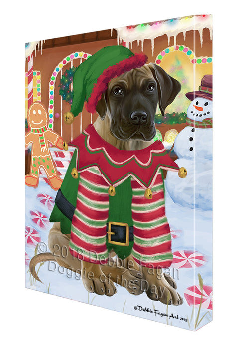 Christmas Gingerbread House Candyfest Great Dane Dog Canvas Print Wall Art Décor CVS129338