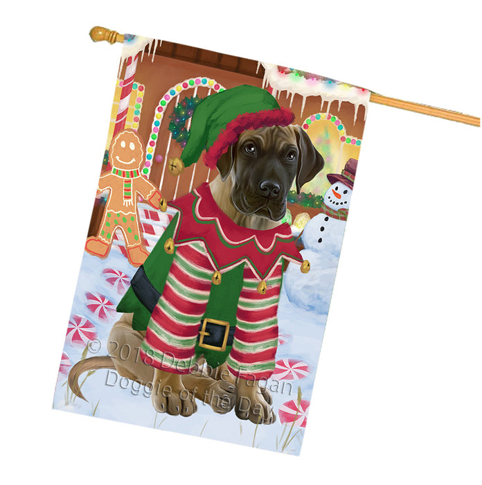 Christmas Gingerbread House Candyfest Great Dane Dog House Flag FLG57030