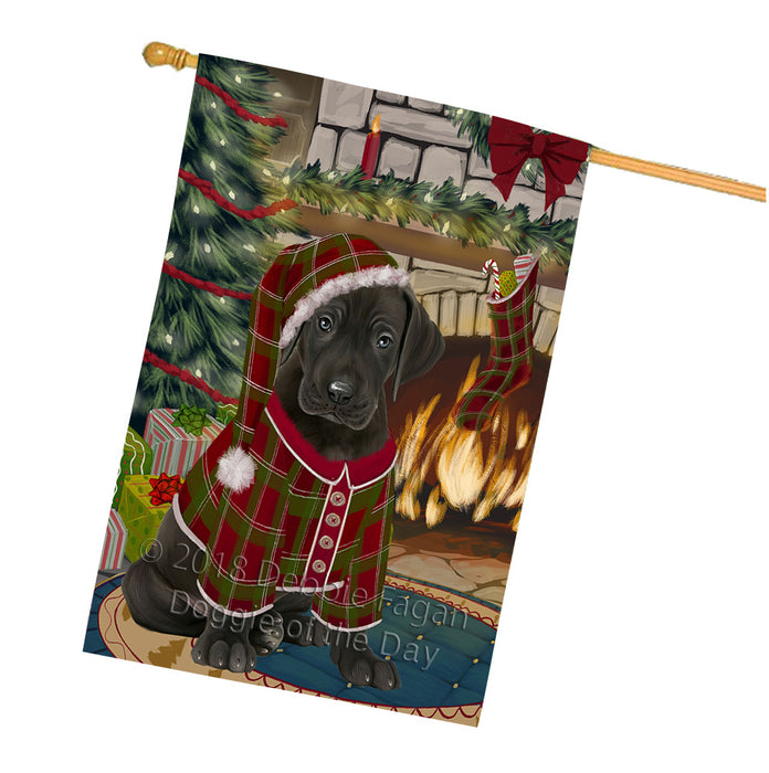 The Stocking was Hung Great Dane Dog House Flag FLG55749