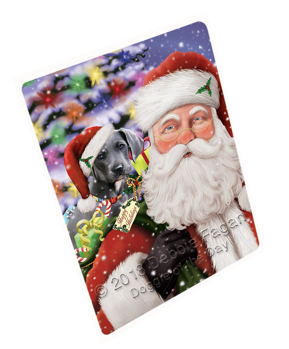 Santa Carrying Great Dane Dog and Christmas Presents Large Refrigerator / Dishwasher Magnet RMAG84816