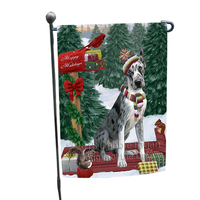 Merry Christmas Woodland Sled Great Dane Dog Garden Flag GFLG55232