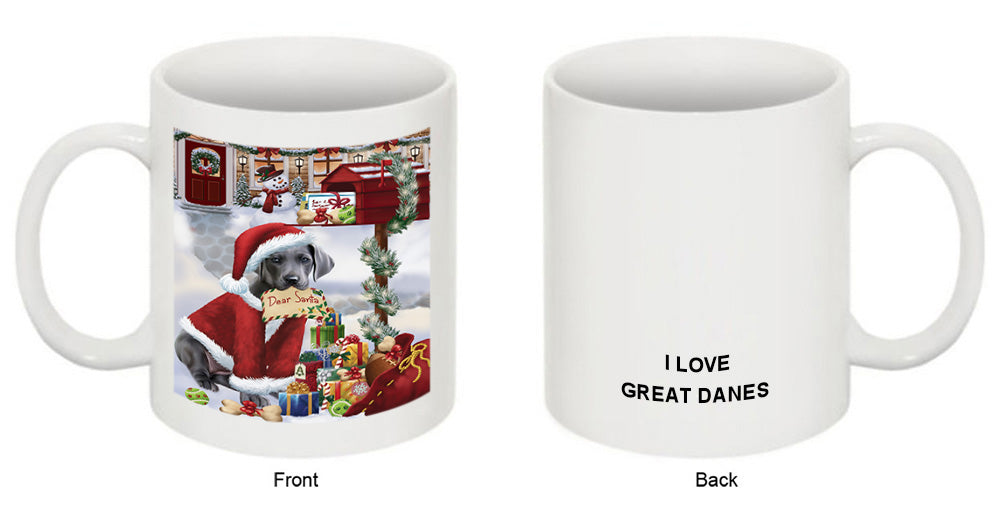 Great Dane Dog Dear Santa Letter Christmas Holiday Mailbox Coffee Mug MUG49298