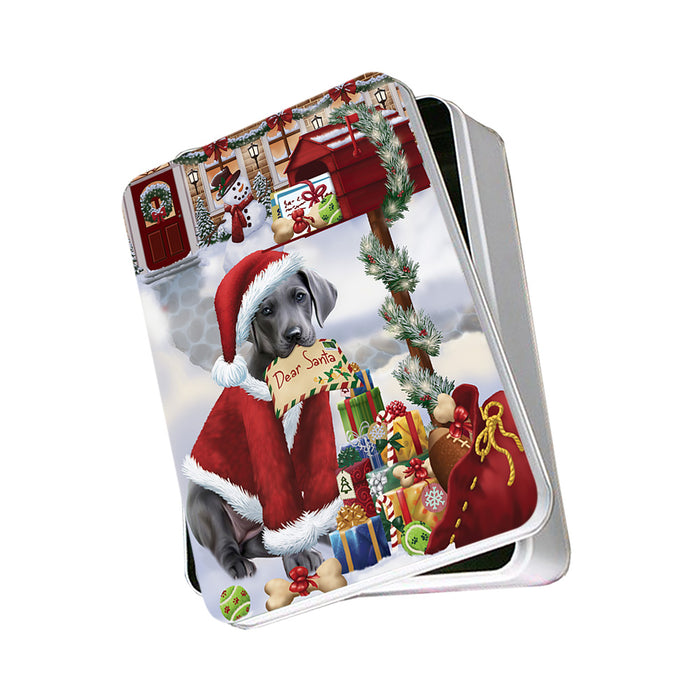 Great Dane Dog Dear Santa Letter Christmas Holiday Mailbox Photo Storage Tin PITN53843