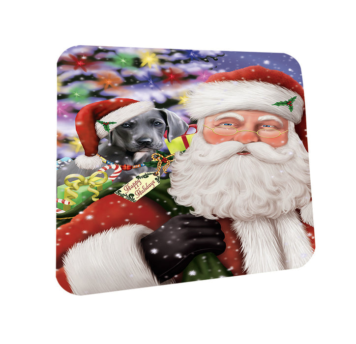 Santa Carrying Great Dane Dog and Christmas Presents Coasters Set of 4 CST53947