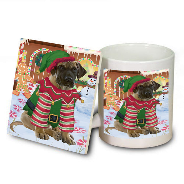 Christmas Gingerbread House Candyfest Great Dane Dog Mug and Coaster Set MUC56338