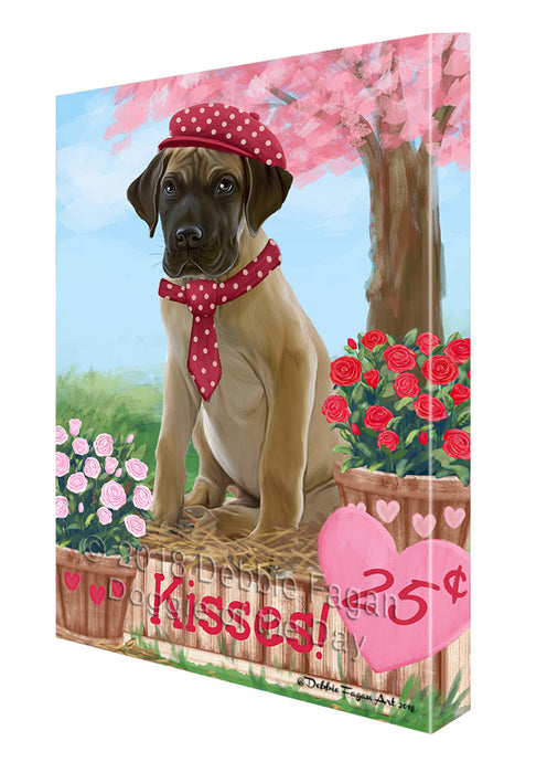 Rosie 25 Cent Kisses Great Dane Dog Canvas Print Wall Art Décor CVS125117