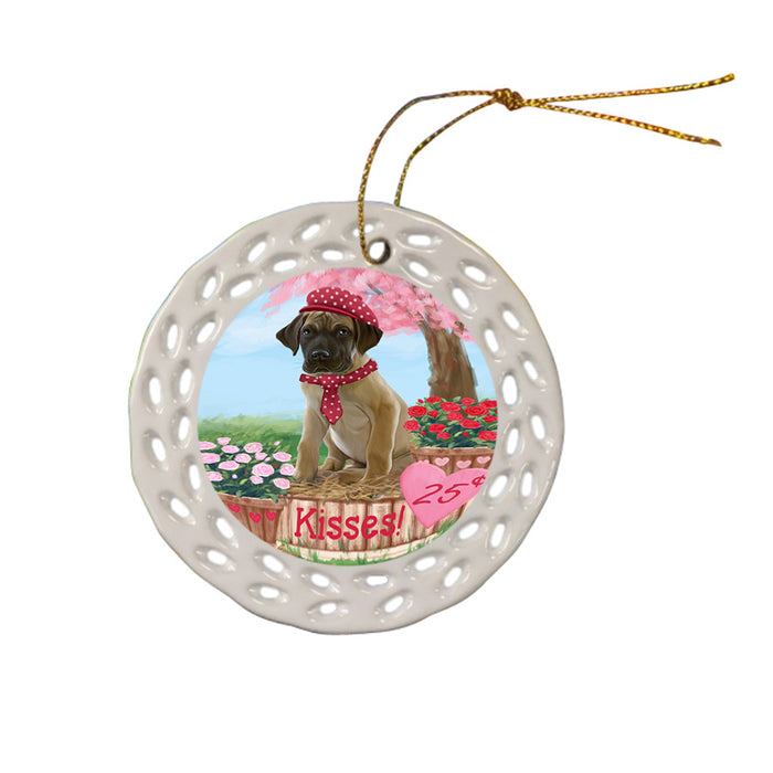 Rosie 25 Cent Kisses Great Dane Dog Ceramic Doily Ornament DPOR56233