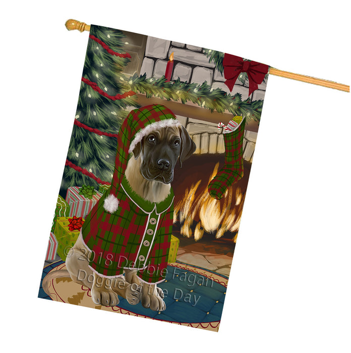 The Stocking was Hung Great Dane Dog House Flag FLG55750