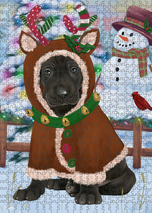 Christmas Gingerbread House Candyfest Great Dane Dog Puzzle with Photo Tin PUZL93588