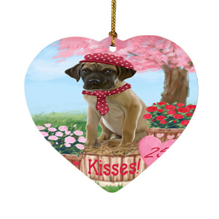 Rosie 25 Cent Kisses Great Dane Dog Heart Christmas Ornament HPOR56233