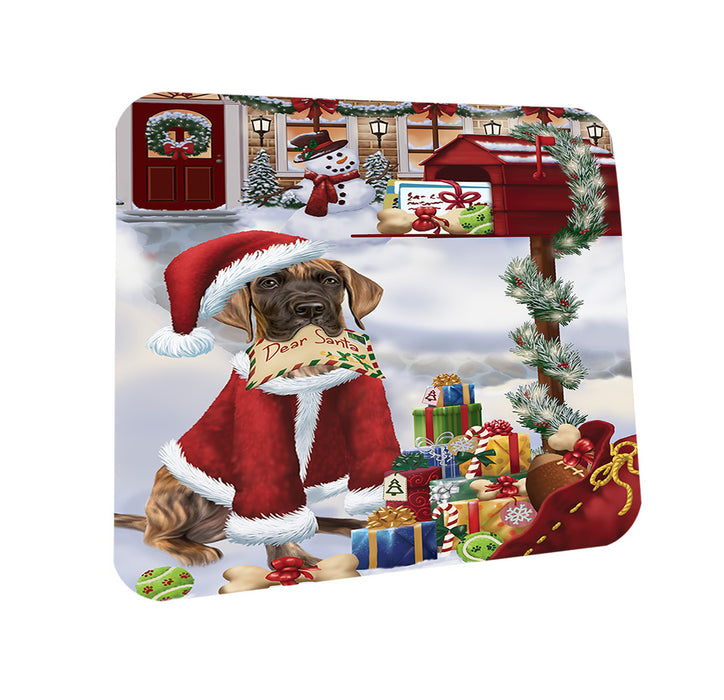 Great Dane Dog Dear Santa Letter Christmas Holiday Mailbox Coasters Set of 4 CST53859