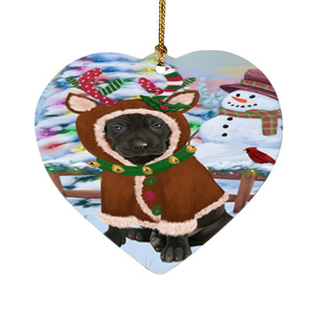 Christmas Gingerbread House Candyfest Great Dane Dog Heart Christmas Ornament HPOR56703