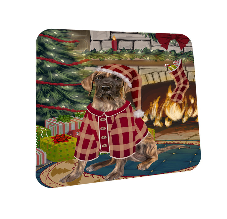 The Stocking was Hung Great Dane Dog Coasters Set of 4 CST55280