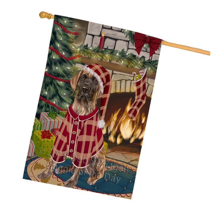 The Stocking was Hung Great Dane Dog House Flag FLG55751