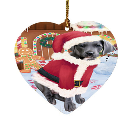 Christmas Gingerbread House Candyfest Great Dane Dog Heart Christmas Ornament HPOR56704