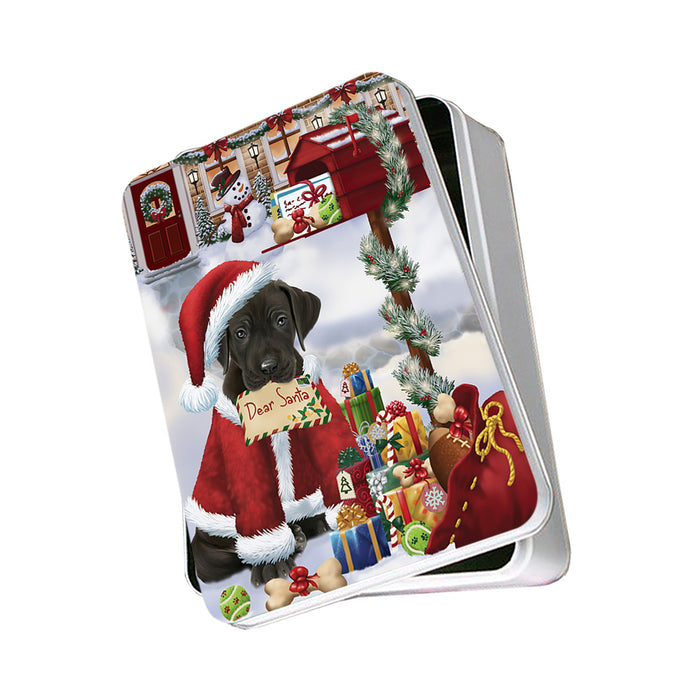 Great Dane Dog Dear Santa Letter Christmas Holiday Mailbox Photo Storage Tin PITN53845