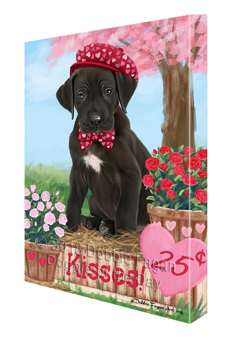 Rosie 25 Cent Kisses Great Dane Dog Canvas Print Wall Art Décor CVS125126