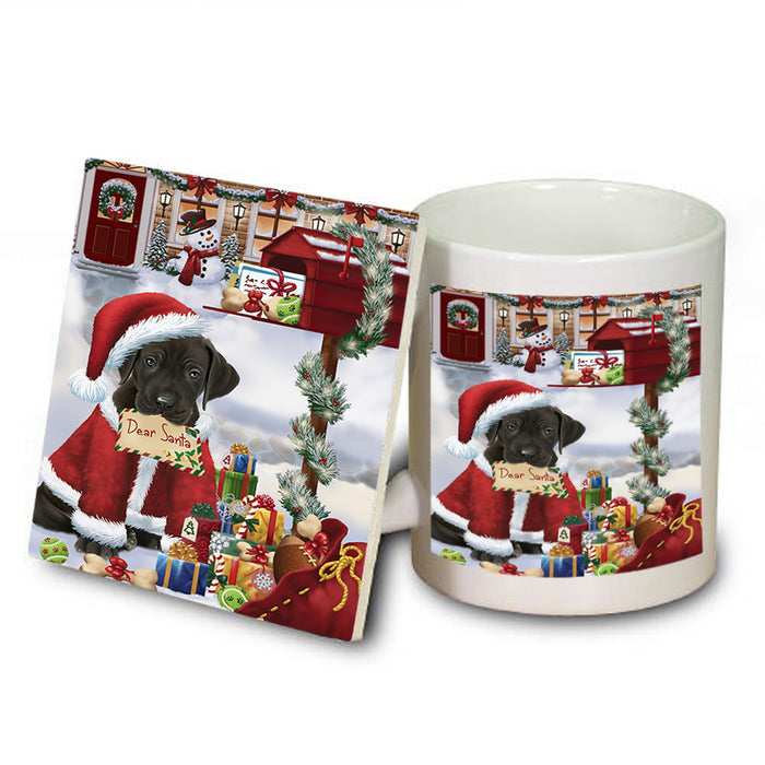 Great Dane Dog Dear Santa Letter Christmas Holiday Mailbox Mug and Coaster Set MUC53894