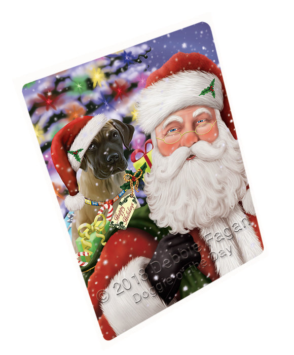 Santa Carrying Great Dane Dog and Christmas Presents Large Refrigerator / Dishwasher Magnet RMAG84828
