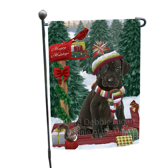 Merry Christmas Woodland Sled Great Dane Dog Garden Flag GFLG55234