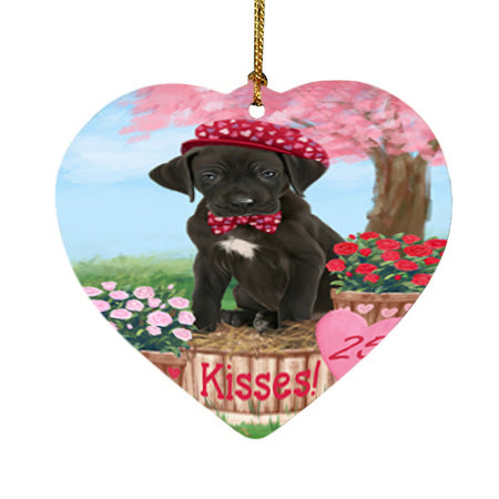 Rosie 25 Cent Kisses Great Dane Dog Heart Christmas Ornament HPOR56234