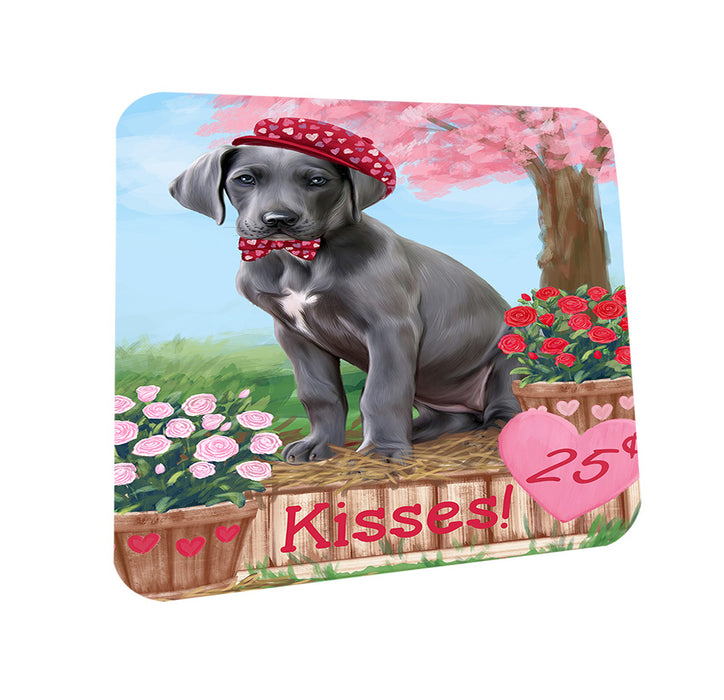 Rosie 25 Cent Kisses Great Dane Dog Coasters Set of 4 CST55837