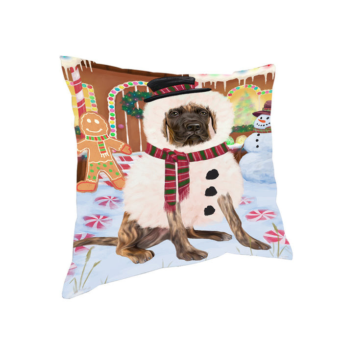 Christmas Gingerbread House Candyfest Great Dane Dog Pillow PIL79688