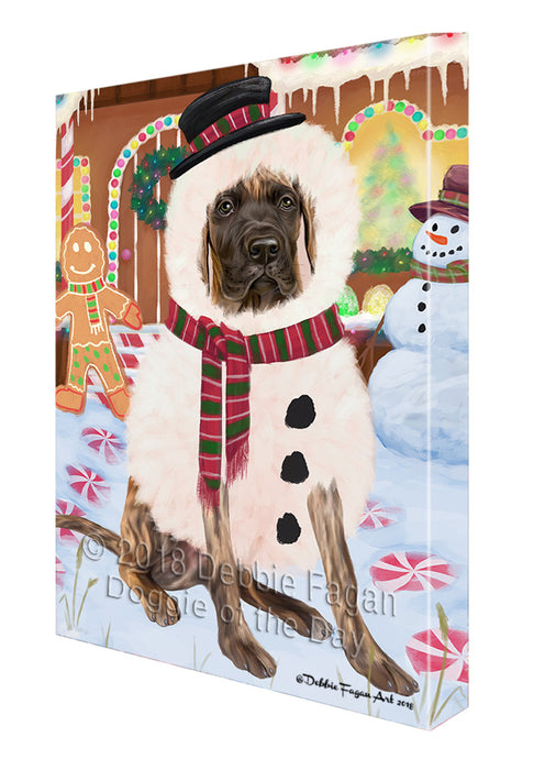 Christmas Gingerbread House Candyfest Great Dane Dog Canvas Print Wall Art Décor CVS129365