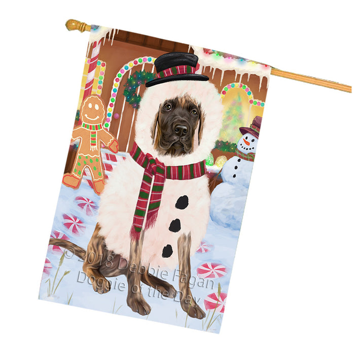 Christmas Gingerbread House Candyfest Great Dane Dog House Flag FLG57033