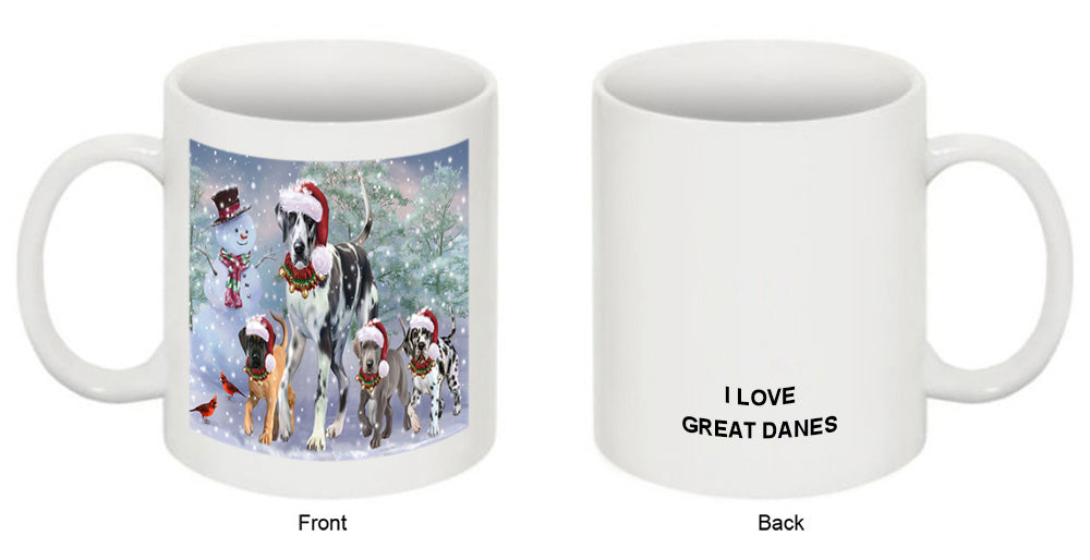 Christmas Running Family Great Danes Dog Coffee Mug MUG52036