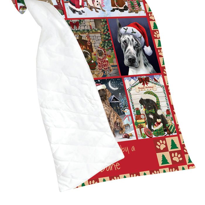 Love is Being Owned Christmas Great Dane Dogs Quilt