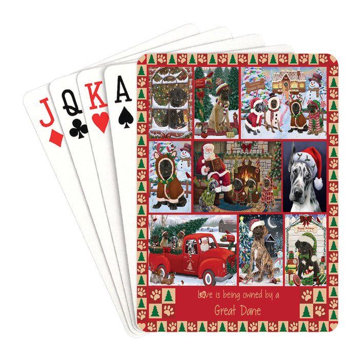 Love is Being Owned Christmas Great Dane Dogs Playing Card Decks