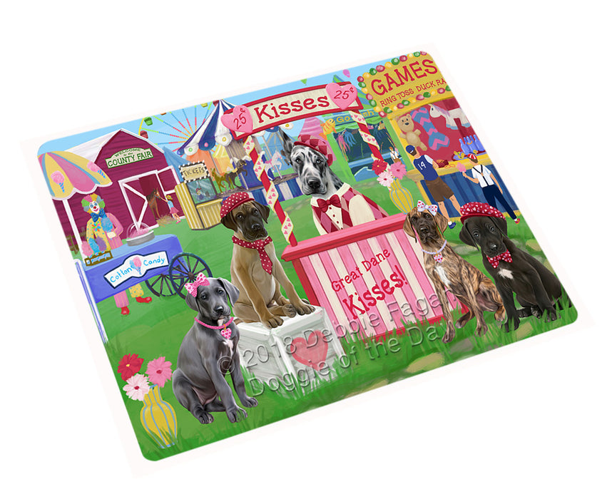 Carnival Kissing Booth Great Danes Dog Cutting Board C72648