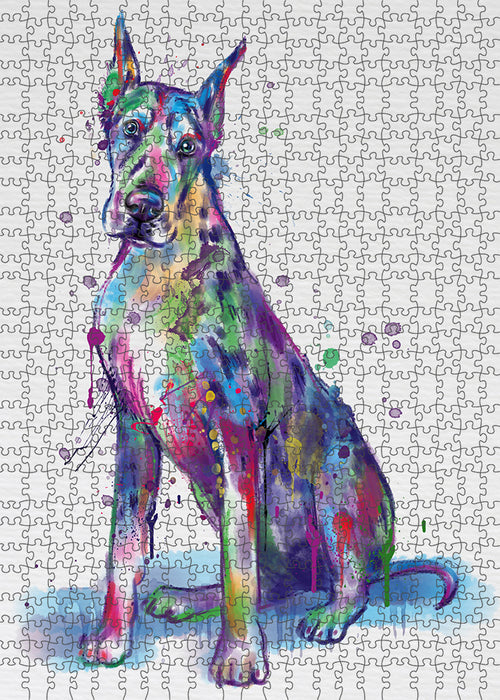 Watercolor Great Dane Dog Puzzle with Photo Tin PUZL97160