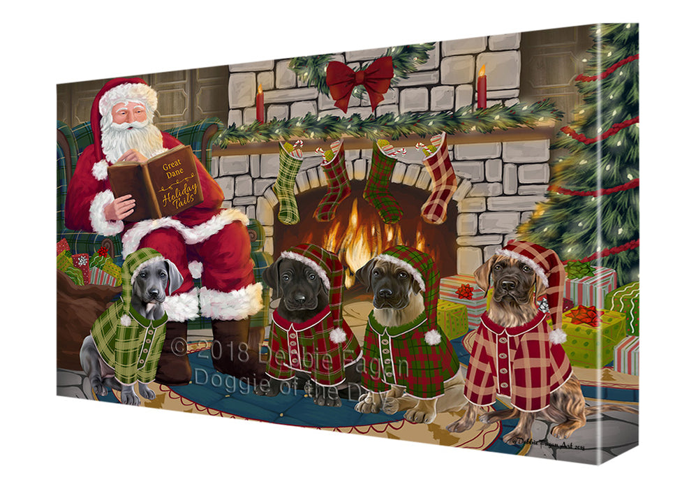 Christmas Cozy Holiday Tails Great Danes Dog Canvas Print Wall Art Décor CVS116081