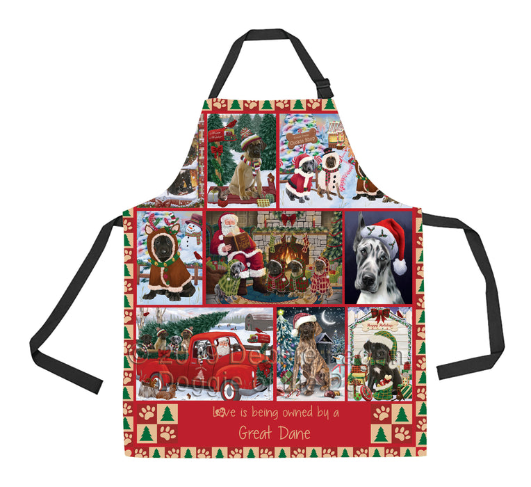 Love is Being Owned Christmas Great Dane Dogs Apron