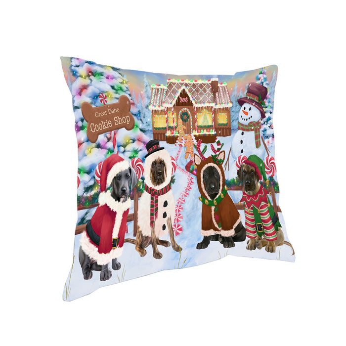 Holiday Gingerbread Cookie Shop Great Danes Dog Pillow PIL79904