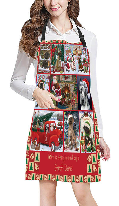 Love is Being Owned Christmas Great Dane Dogs Apron