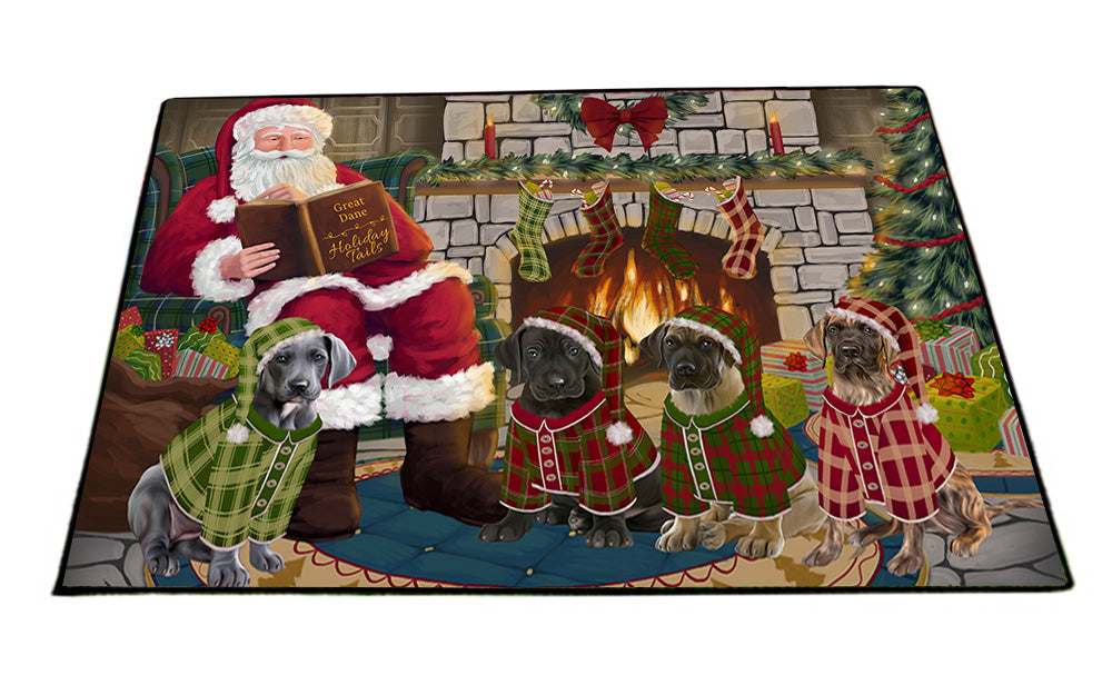 Christmas Cozy Holiday Tails Great Danes Dog Floormat FLMS52671
