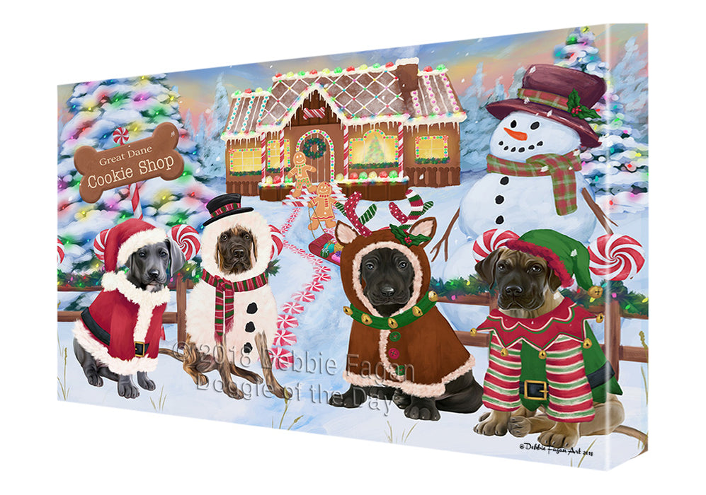 Holiday Gingerbread Cookie Shop Great Danes Dog Canvas Print Wall Art Décor CVS129851
