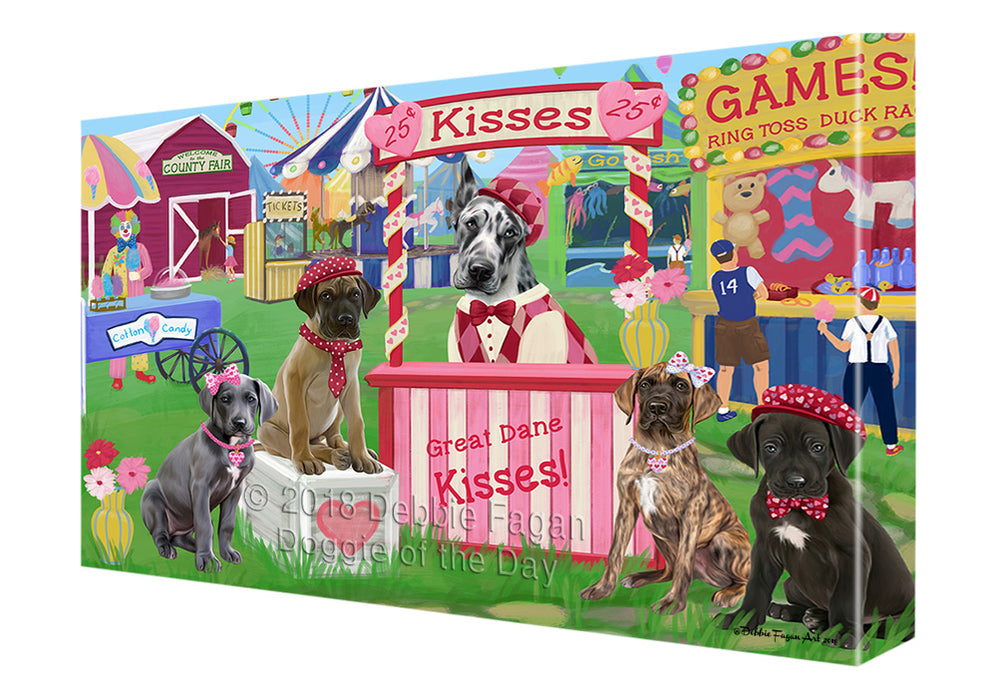 Carnival Kissing Booth Great Danes Dog Canvas Print Wall Art Décor CVS124757