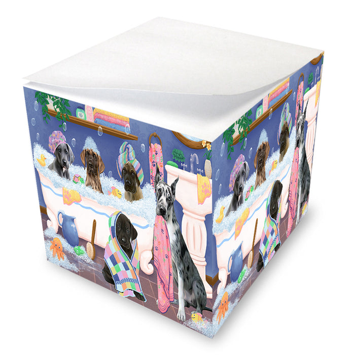 Rub A Dub Dogs In A Tub Great Danes Dog Note Cube NOC54864