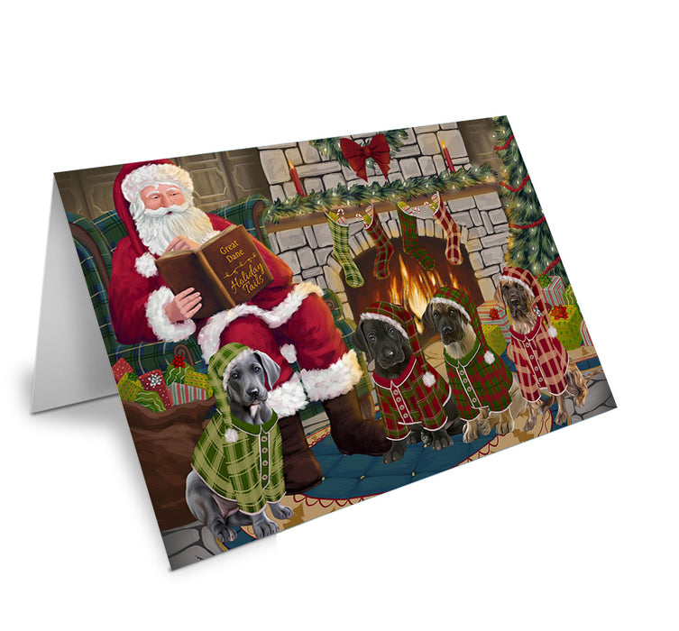 Christmas Cozy Holiday Tails Great Danes Dog Handmade Artwork Assorted Pets Greeting Cards and Note Cards with Envelopes for All Occasions and Holiday Seasons GCD69899