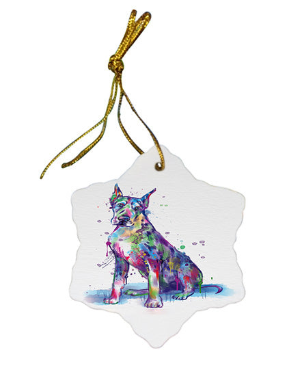 Watercolor Great Dane Dog Star Porcelain Ornament SPOR57383