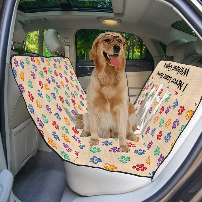 Personalized I Never Leave Home Paw Print Great Dane Dogs Pet Back Car Seat Cover