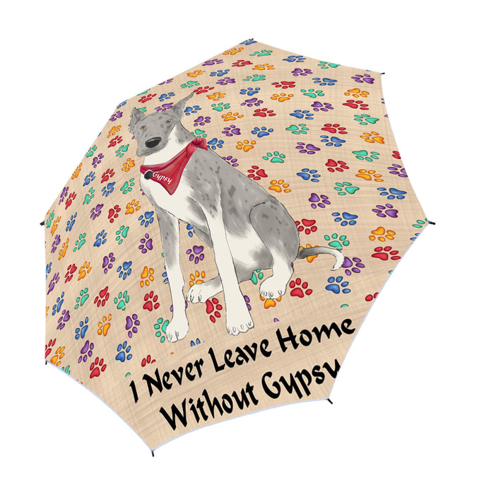 Custom Pet Name Personalized I never Leave Home Great Dane Dog Semi-Automatic Foldable Umbrella