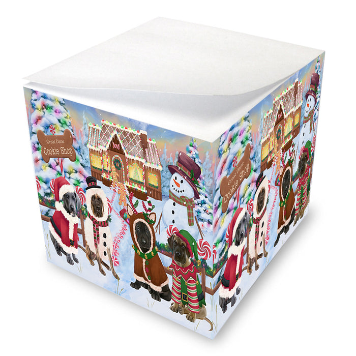 Holiday Gingerbread Cookie Shop Great Danes Dog Note Cube NOC54475