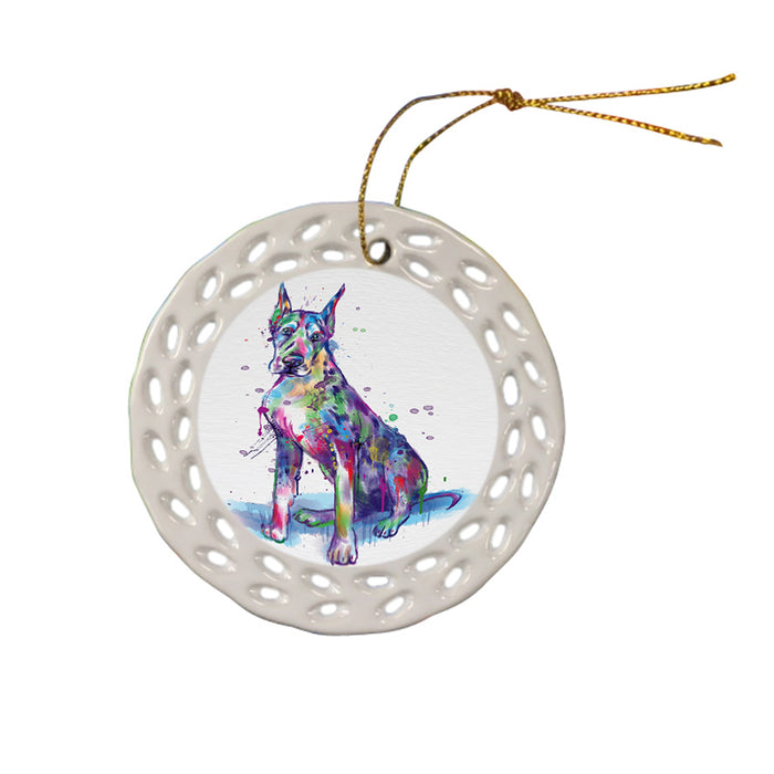Watercolor Great Dane Dog Ceramic Doily Ornament DPOR57383